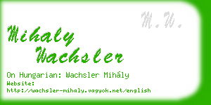 mihaly wachsler business card